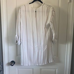 Tan and White Striped Dress